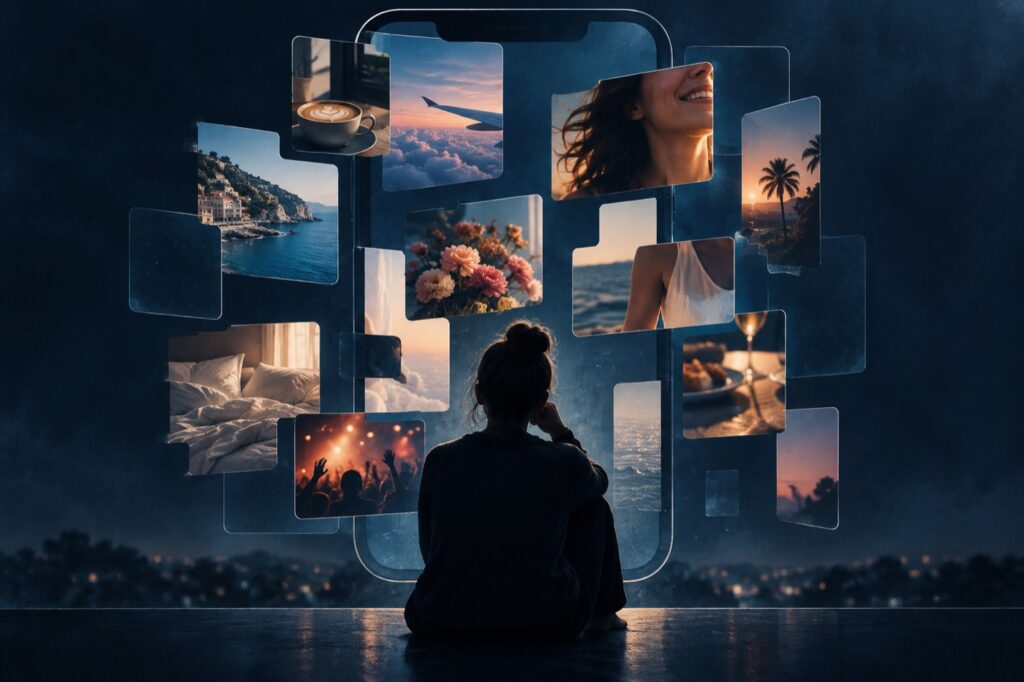 Versiones incompletas de vidas reales: fragmentos de vidas observados en redes sociales