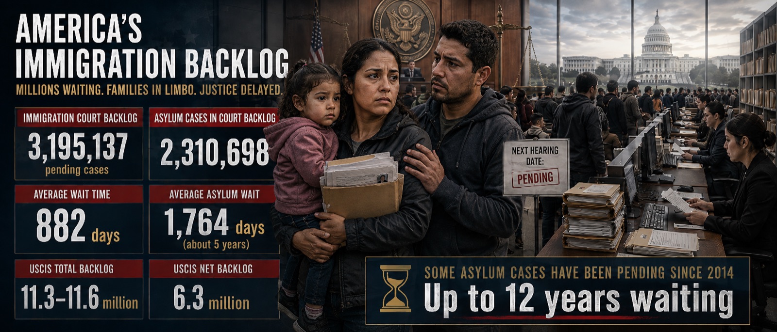 Cifras del rezago migratorio en Estados Unidos